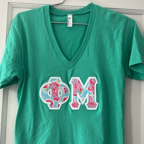 American Apparel Phi Mu letter t-shirt, v-neck - Picture 3 of 5